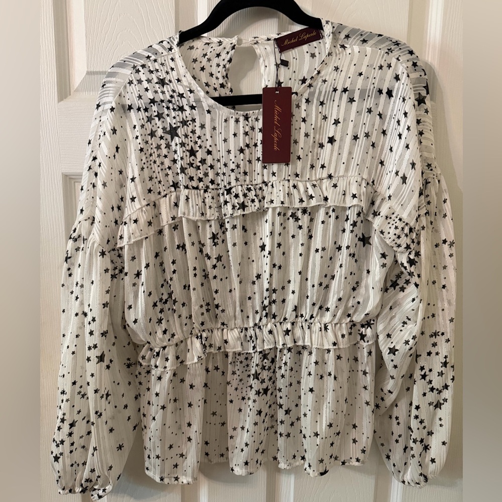Michele Laperle Black and White Star Blouse